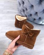 Rožinis Odiniai UGG Stiliaus Batai Su Kaspinu