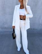 Black Straight-cut Pants With Belt