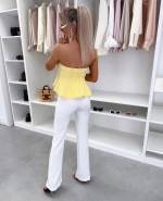 Valge Peplum Pluus