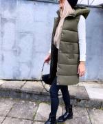 Beež Lühem Kapuutsiga Vest