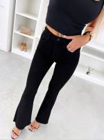 Czarny Jeansy Comfort Fit Z Szeroką Nogawką