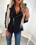 Valge Peplum Lukuga Pintsak/jakk