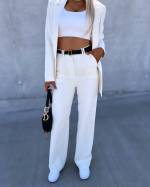 Black Straight-cut Pants With Belt