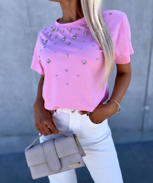 Pink T-shirt With Stones