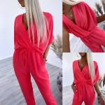 Черный Длинный комбинезон с резинкой посередине