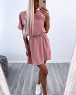 Dzeltens Ikdienas Kleita Ar Jostu