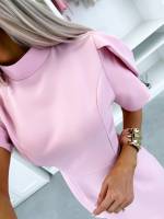 Geltona Suknelė Su Raukinių Detalėmis