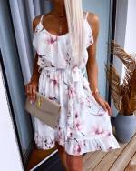 Fuksija Volānu Kleita Ar Jostu