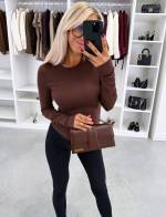 Melns Garroku Elastīga Topa Blūze