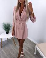 Melns Žaketes Tipa Kleita Ar Jostu