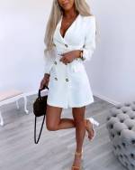 Tumši Zaļa Žaketes Stila Kleita