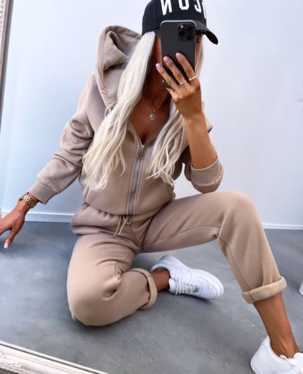 Beige Tracksuit Set