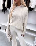 Серый Мягкий свитер в стиле худи