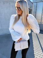 Valge Litritega Pehme Kampsun