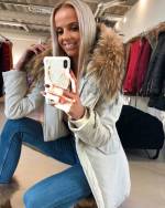 Roosa Naturaalse Karvaga Vetthülgav Talveparka