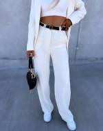 Black Straight-cut Pants With Belt