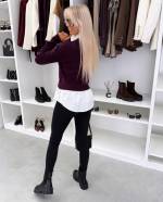 Tumesinine Alusriidega Pehme Sviiter