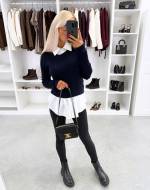 Tumesinine Alusriidega Pehme Sviiter