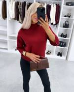 Roosa Kõrgema Kraega Mugav Kampsun