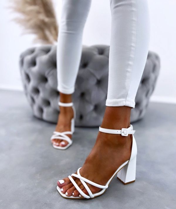 White Block-heeled Shoes