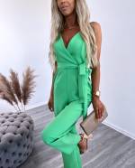 Gaiši Rozā Garš Kombinezons Ar Kabatām 