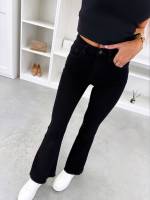 Czarny Jeansy Comfort Fit Z Szeroką Nogawką