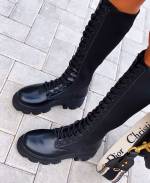 Smėlio Spalvos Ilgi Suvarstomi Batai