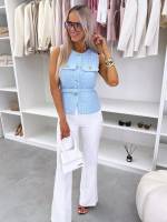 Sinine Kuldsete Nööpidega Vest