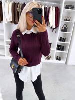 Tumesinine Alusriidega Pehme Sviiter