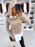 Tumesinine Alusriidega Pehme Sviiter