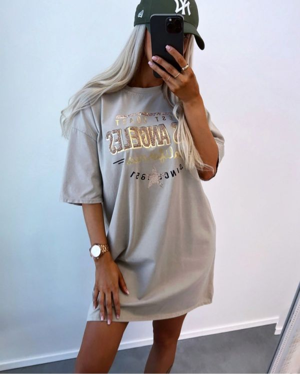 Beige Shirt Dress Los Angeles