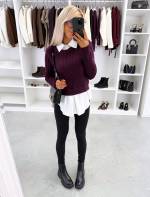 Tumesinine Alusriidega Pehme Sviiter