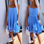 Sinine Õlapaeltega Sifoonkleit