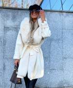 Juoda Surišamas žieminis Paltas Su Gaubtuvu