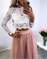 Violetinė Nėriniuota Trumpa Palaidinė