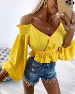 Balta Trumpas Viršus Su Dirželiais