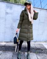 Bēša Viegls Un Silts Ziemas Mētelis