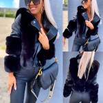 Smėlio Spalvos Trumpi Dirbtinio Kailio Kailiniai