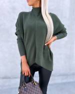 Gaiši Bēša Mīksts Džemperis Ar Garāku Mugurpusi