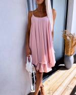 Helesinine Õlapaeltega Sifoonkleit