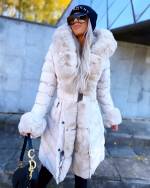 Beež Vööga Soe Talvemantel