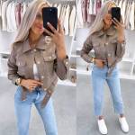 Smėlio Spalvos Prigludęs švarkelis Su Spaudėmis