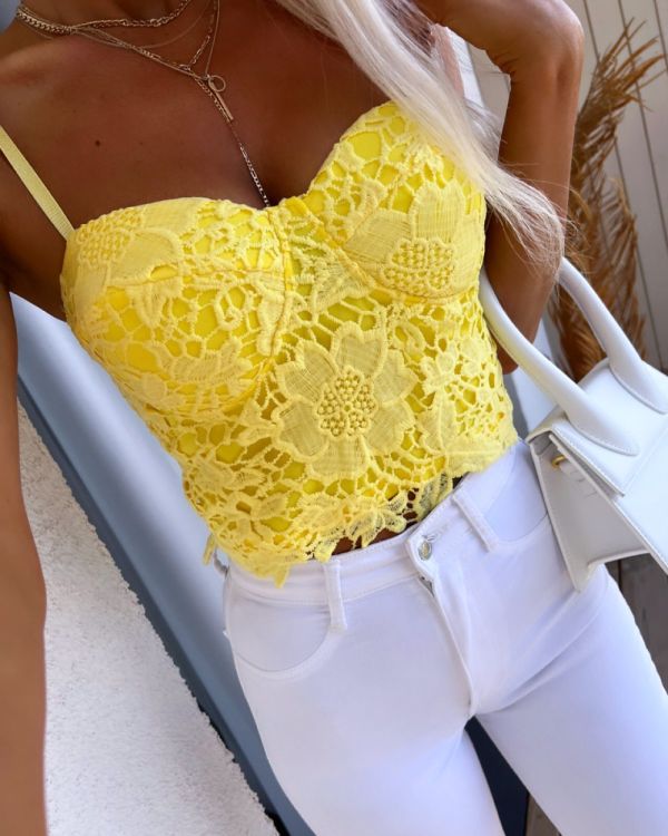 Yellow Lace Top