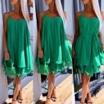 Helesinine Õlapaeltega Sifoonkleit