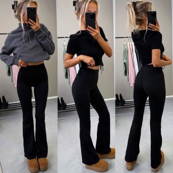 Black Flared Shaping Leggings