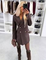 Tumši Sarkans Žakete-kleita Ar Jostu