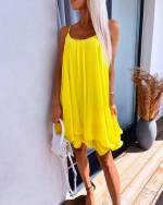 Helesinine Õlapaeltega Sifoonkleit