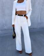 Black Straight-cut Pants With Belt