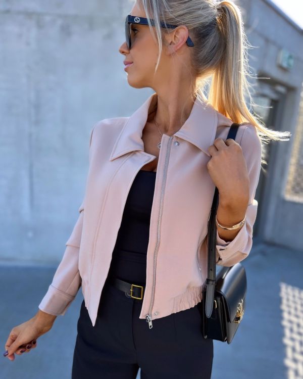 Beige Jacket With Zipper