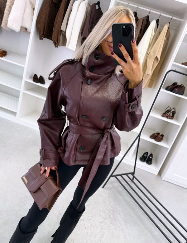 Tumepunane Keskelt Seotav Oversized Tagi